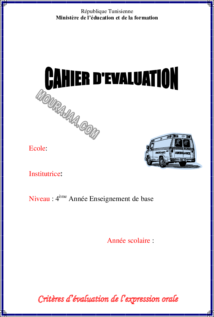 Cahier d-évaluation